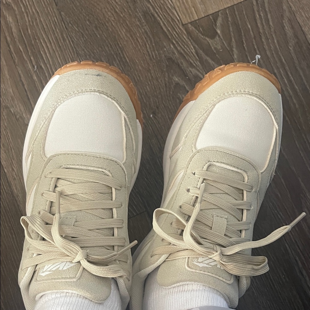 Avia Cream and Tan Athletic Shoes